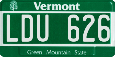 VT license plate LDU626