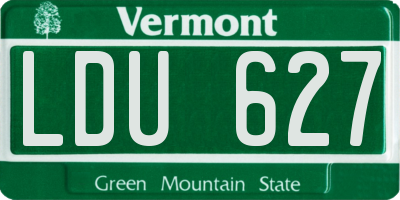 VT license plate LDU627