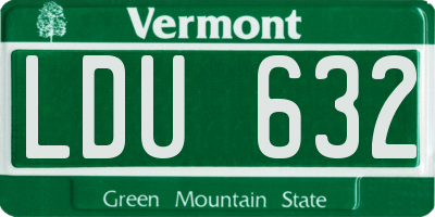 VT license plate LDU632