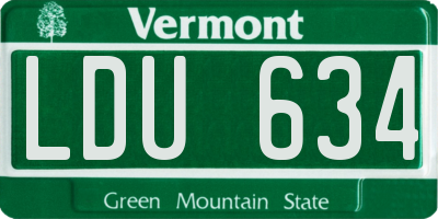 VT license plate LDU634