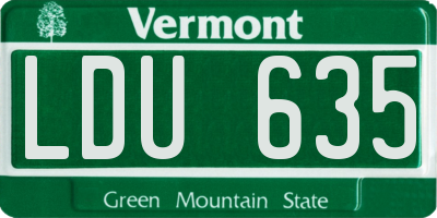 VT license plate LDU635