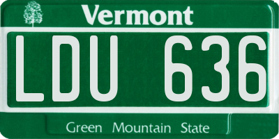 VT license plate LDU636