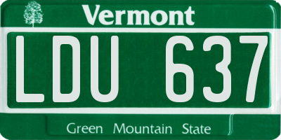 VT license plate LDU637