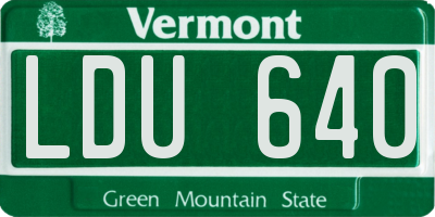 VT license plate LDU640
