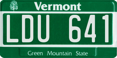 VT license plate LDU641