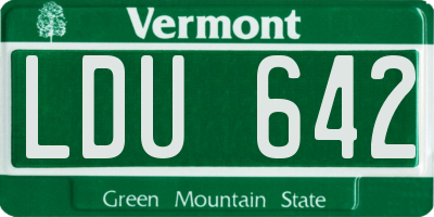 VT license plate LDU642