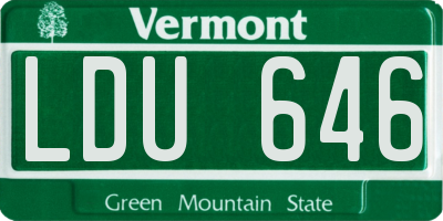 VT license plate LDU646