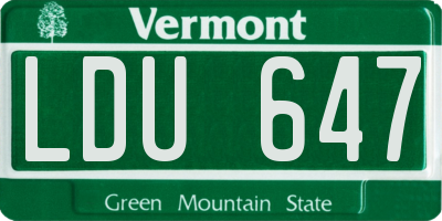VT license plate LDU647