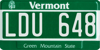 VT license plate LDU648