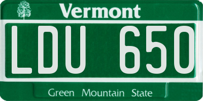 VT license plate LDU650