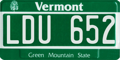 VT license plate LDU652