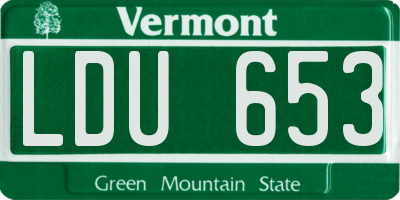 VT license plate LDU653