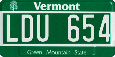 VT license plate LDU654