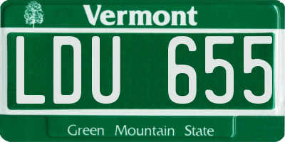 VT license plate LDU655