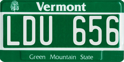 VT license plate LDU656
