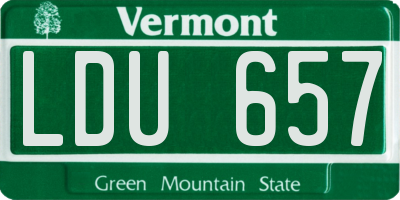 VT license plate LDU657