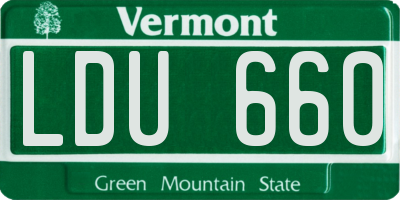 VT license plate LDU660