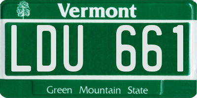 VT license plate LDU661