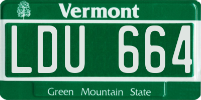 VT license plate LDU664
