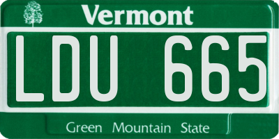 VT license plate LDU665