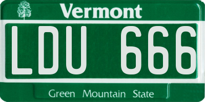 VT license plate LDU666