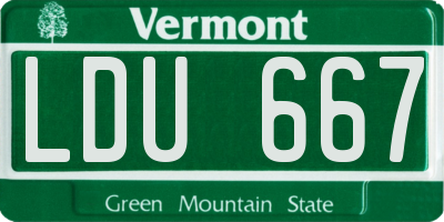 VT license plate LDU667