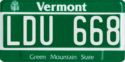 VT license plate LDU668