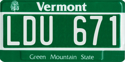 VT license plate LDU671