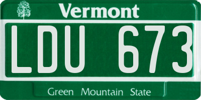 VT license plate LDU673