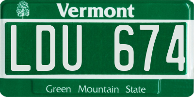 VT license plate LDU674