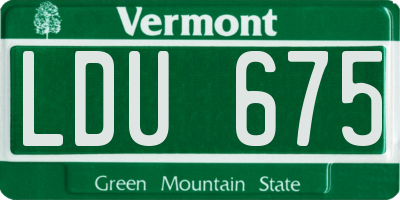 VT license plate LDU675