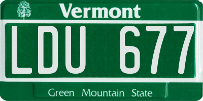 VT license plate LDU677