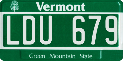 VT license plate LDU679