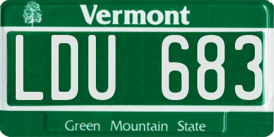 VT license plate LDU683
