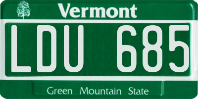 VT license plate LDU685