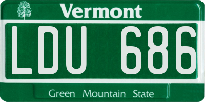 VT license plate LDU686