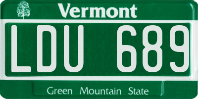 VT license plate LDU689