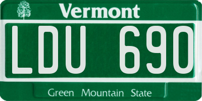 VT license plate LDU690