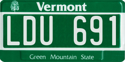 VT license plate LDU691