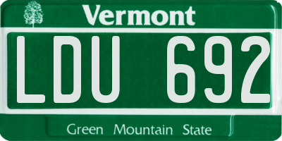 VT license plate LDU692