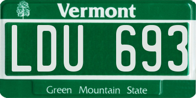 VT license plate LDU693