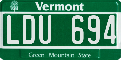 VT license plate LDU694
