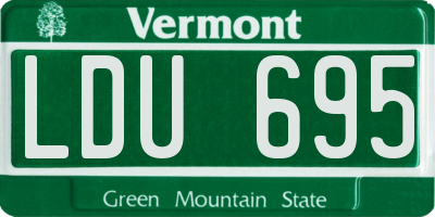 VT license plate LDU695