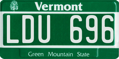 VT license plate LDU696