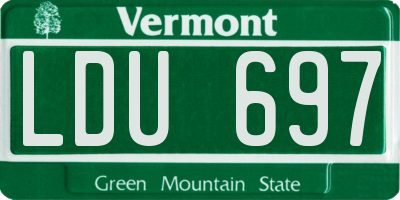 VT license plate LDU697