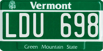 VT license plate LDU698