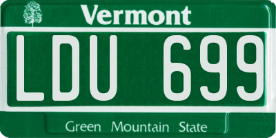 VT license plate LDU699