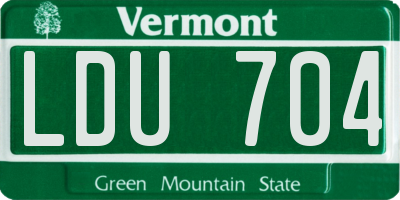 VT license plate LDU704