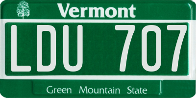 VT license plate LDU707