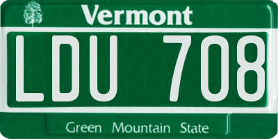 VT license plate LDU708